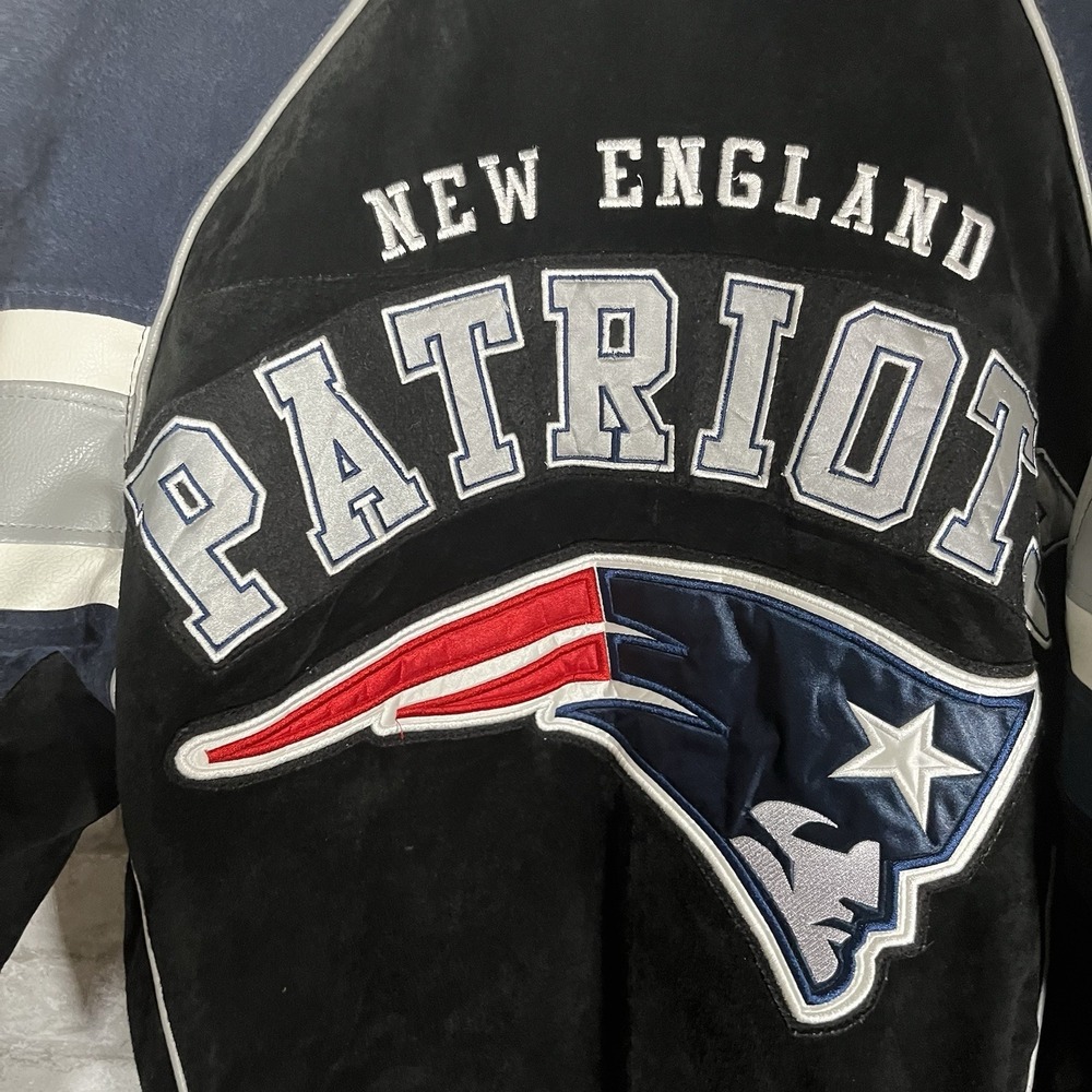 NFL Men'sNew England Patriots Suede Leather Varsity Jacket Size Large - Picture 7 of 16